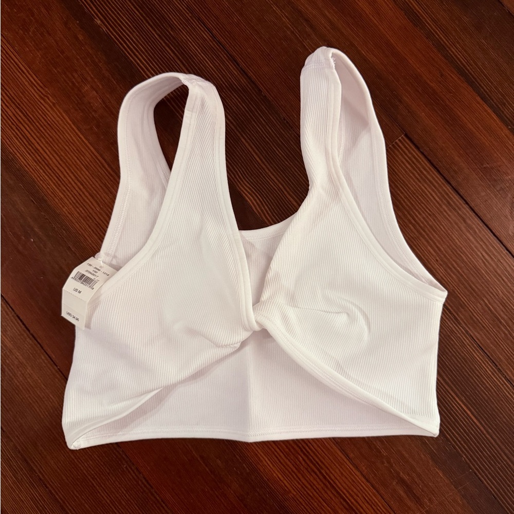 Aerie White Crop Top with Racerback Design